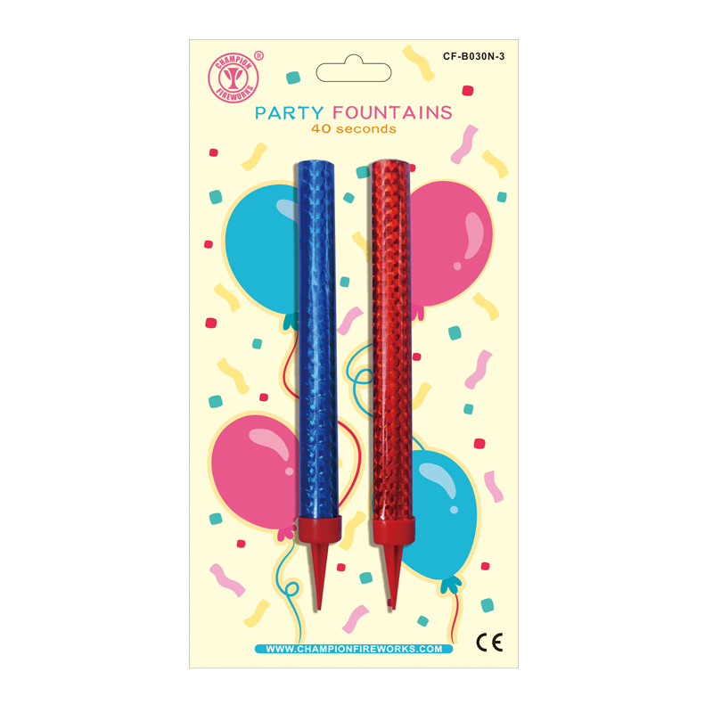 Party Fountain Fireworks 2 Pack Blister Card
